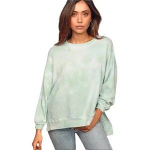 Found Los Angeles Tie Dye Sweatshirt Mint Green Drop Sleeve Pullover Size S $88